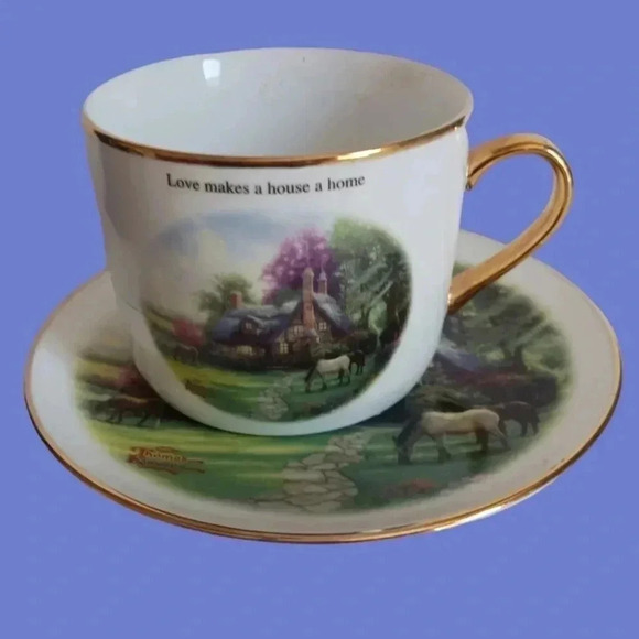 Thomas Kinkade set of cup & saucer summer day - Picture 2 of 10